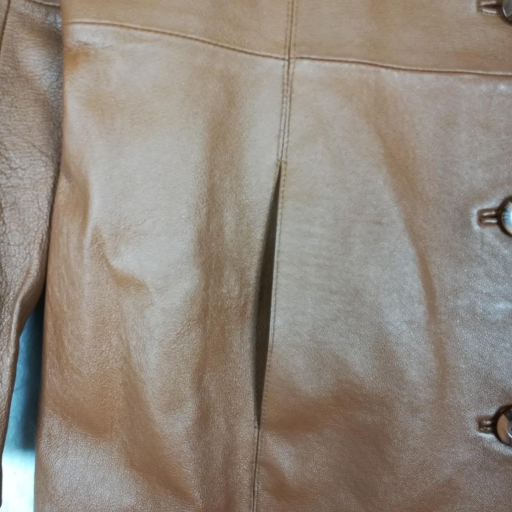 Chadwicks Chestnut Brown Leather Button-Front Coat - Picture 10 of 12